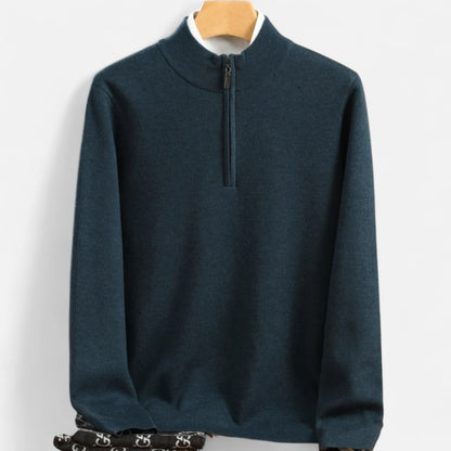 Zarenzio | Men's Wool Half-Zip Pullover Sweater