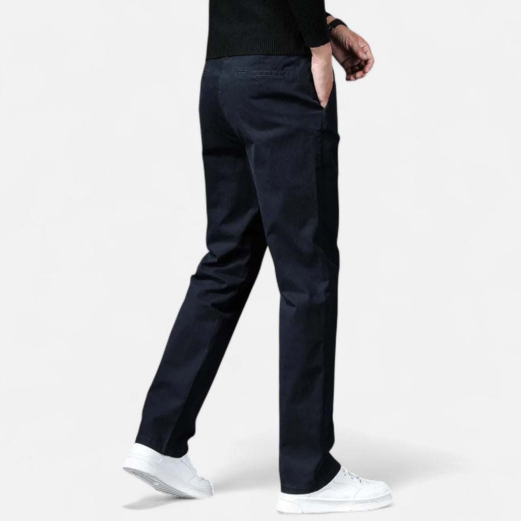 Zarenzio | Men's Cotton Stretch Straight Chino Trousers