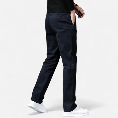 Zarenzio | Men's Cotton Stretch Straight Chino Trousers