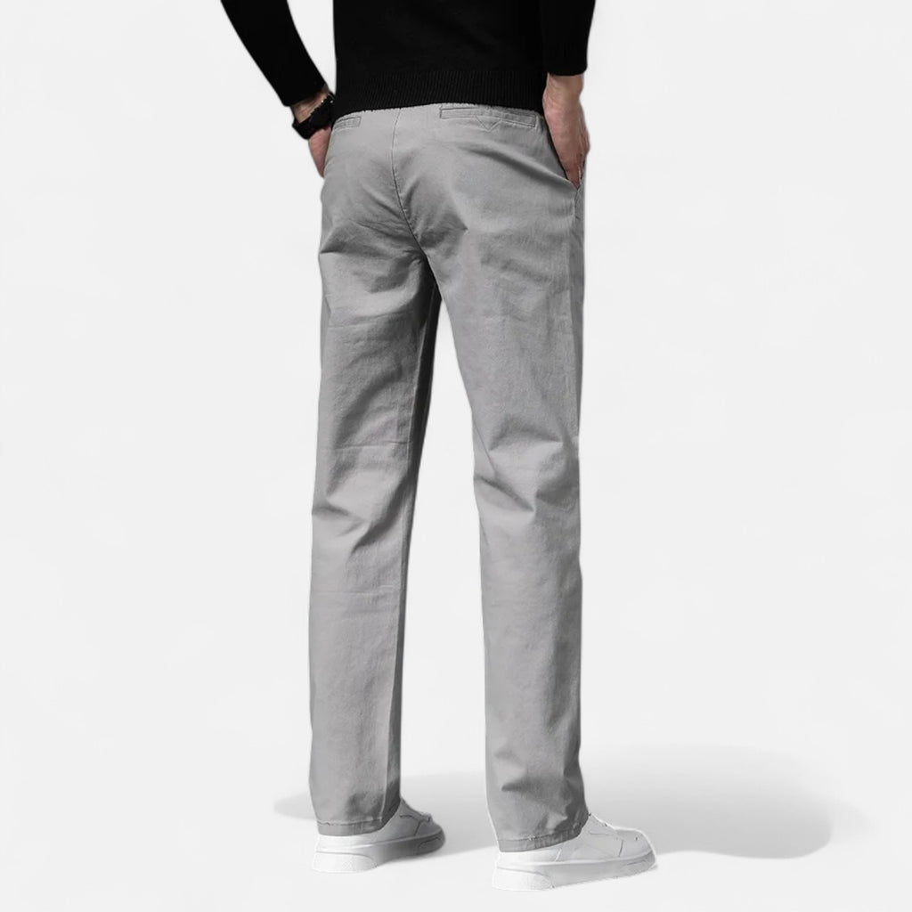 Zarenzio | Men's Cotton Stretch Straight Chino Trousers