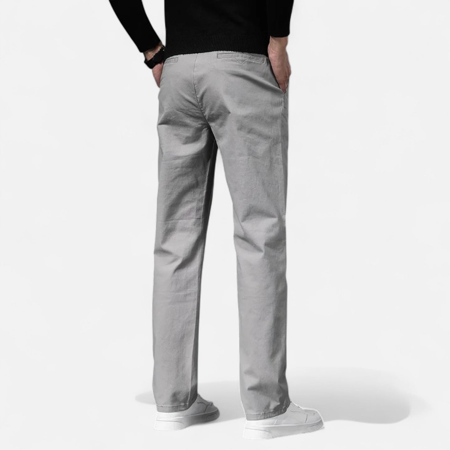 Zarenzio | Men's Cotton Stretch Straight Chino Trousers