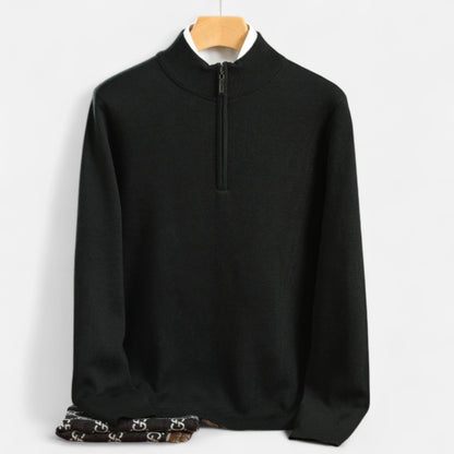 Zarenzio | Men's Wool Half-Zip Pullover Sweater
