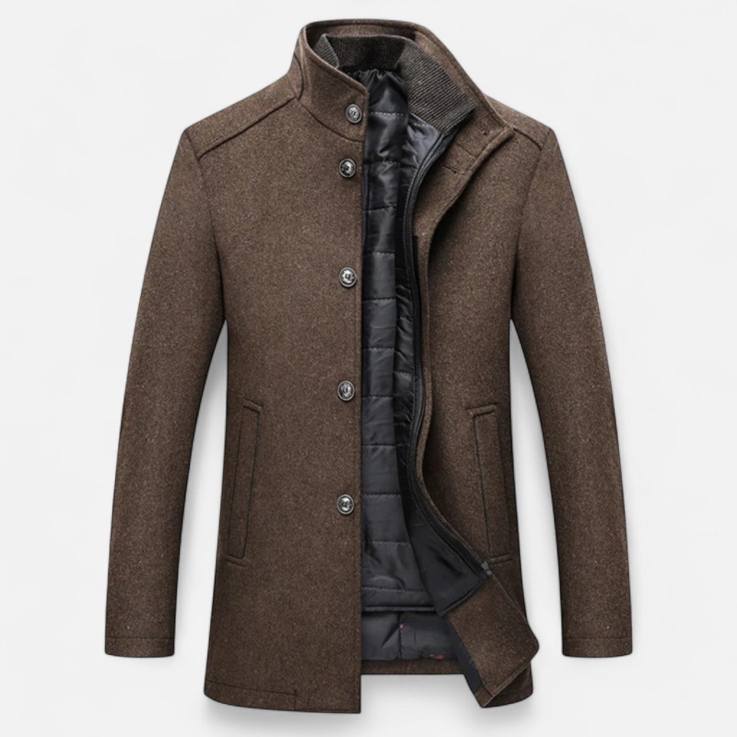 Zarenzio | Men's Polyester Wool Blend Slim Fit Winter Parka Jacket