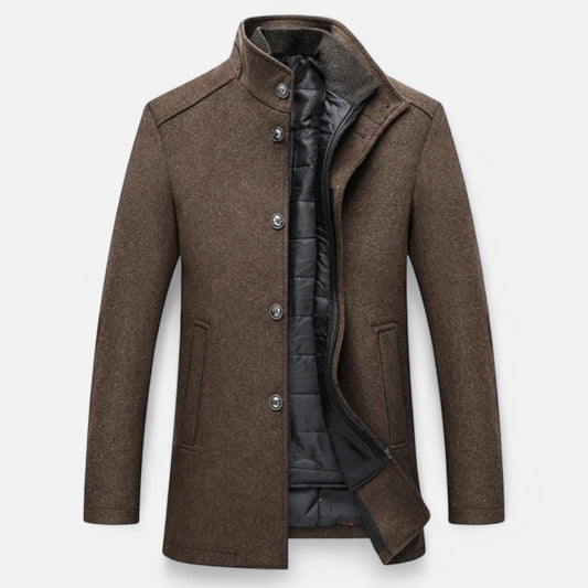 Zarenzio | Men's Polyester Wool Blend Slim Fit Winter Parka Jacket