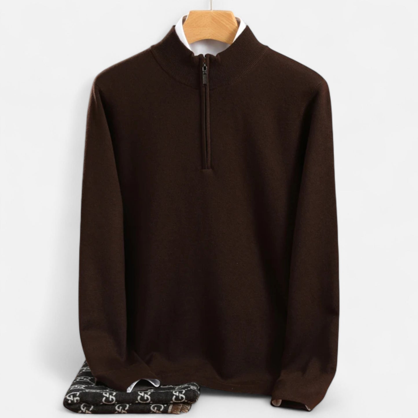 Zarenzio | Men's Wool Half-Zip Pullover Sweater