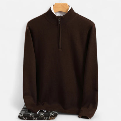 Zarenzio | Men's Wool Half-Zip Pullover Sweater