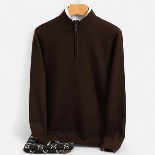 Zarenzio | Men's Wool Half-Zip Pullover Sweater