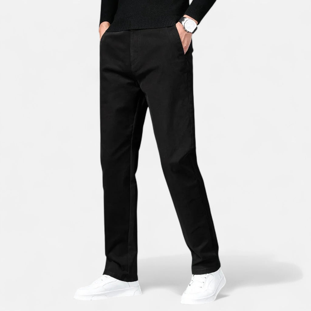 Zarenzio | Men's Cotton Stretch Straight Chino Trousers