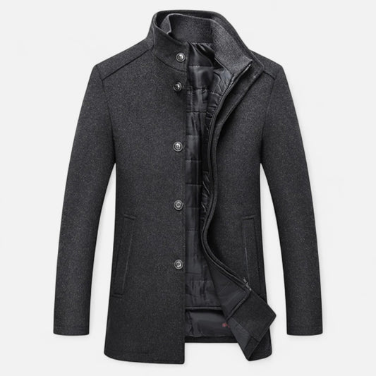 Zarenzio | Men's Polyester Wool Blend Slim Fit Winter Parka Jacket