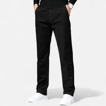 Zarenzio | Men's Cotton Stretch Straight Chino Trousers