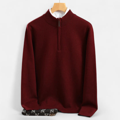 Zarenzio | Men's Wool Half-Zip Pullover Sweater
