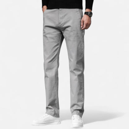 Zarenzio | Men's Cotton Stretch Straight Chino Trousers