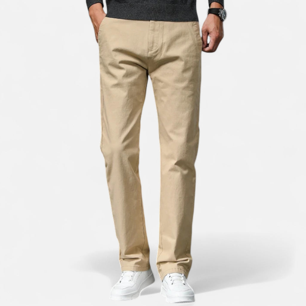 Zarenzio | Men's Cotton Stretch Straight Chino Trousers