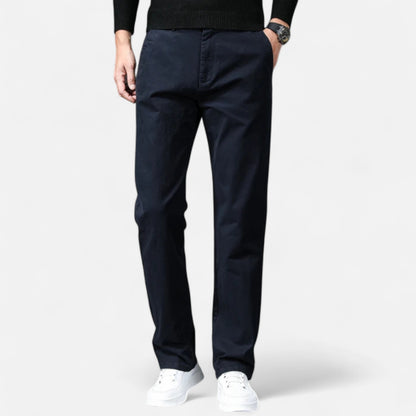Zarenzio | Men's Cotton Stretch Straight Chino Trousers