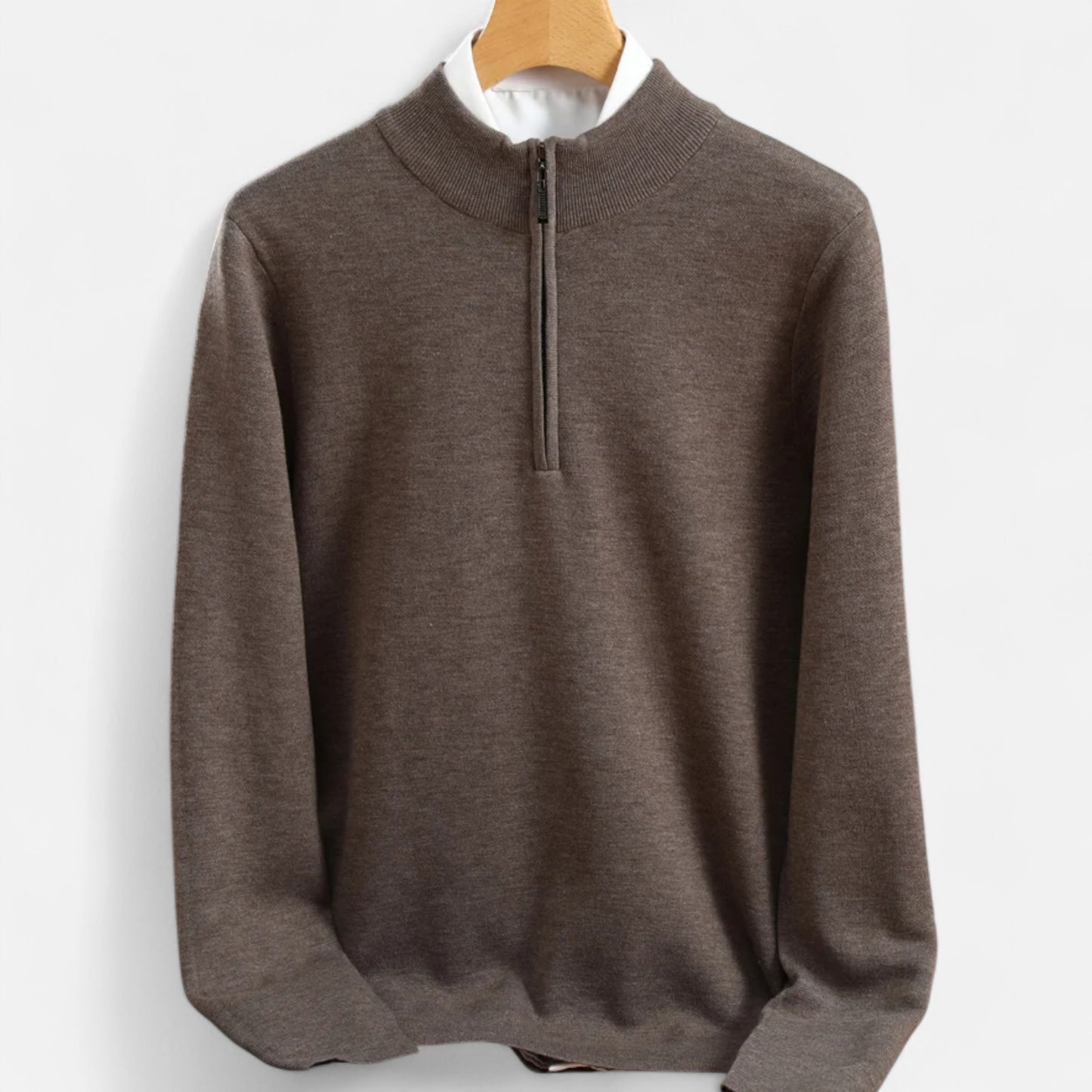 Zarenzio | Men's Wool Half-Zip Pullover Sweater