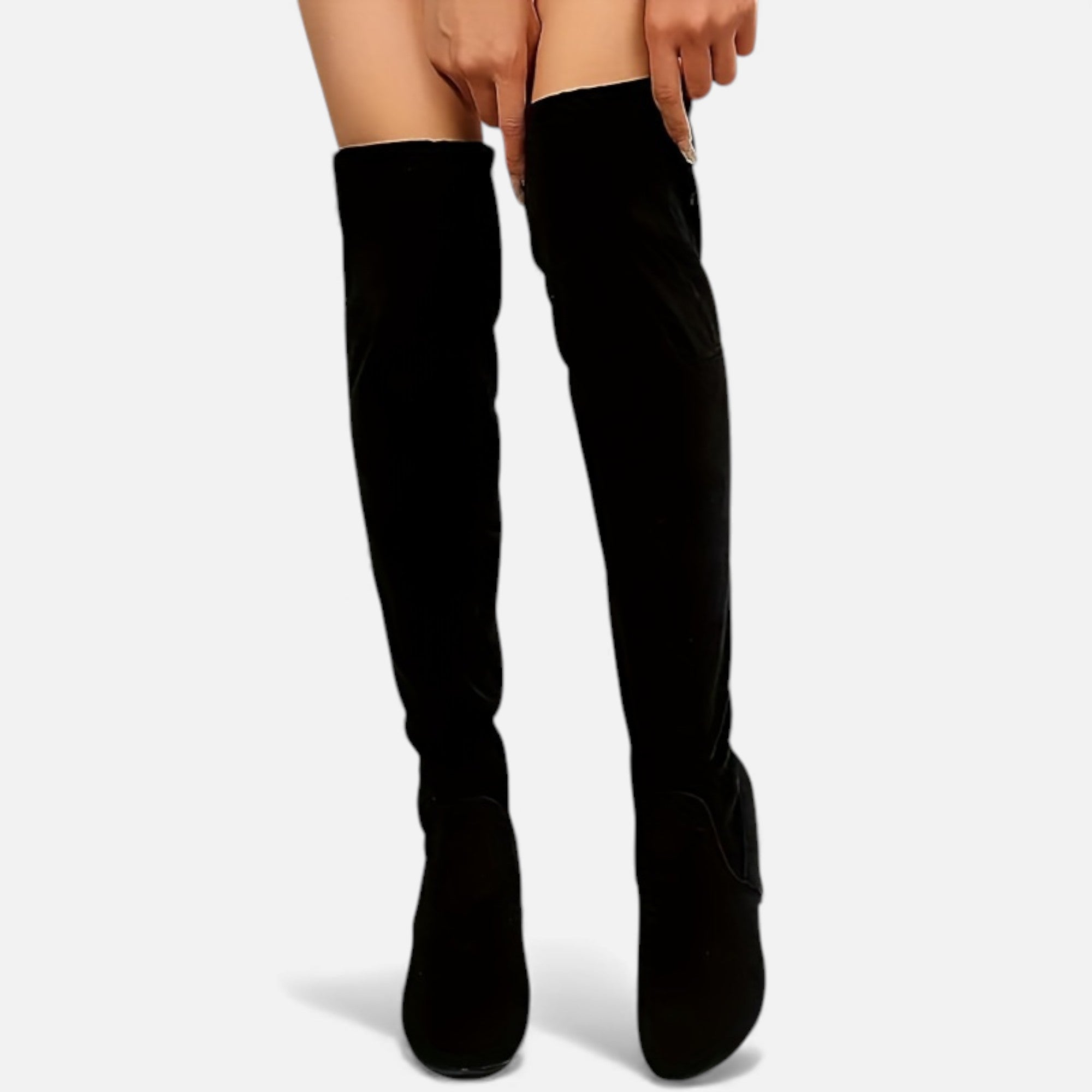 Zarenzio | Women’s Over-the-Knee Slip-On Boot with Chunky Heel