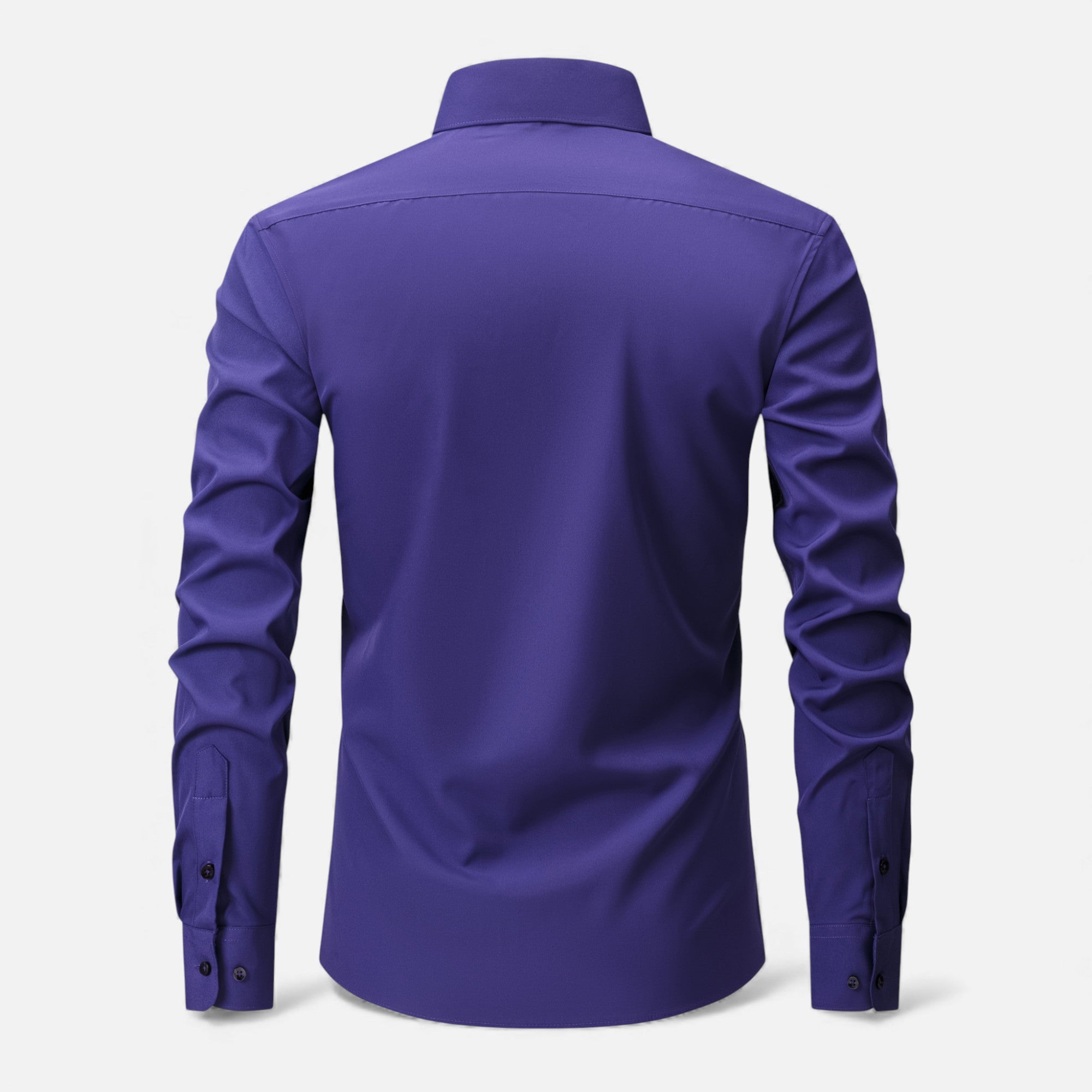 Zarenzio | Men's Polyester Slim-Fit Long Sleeve Business Shirt