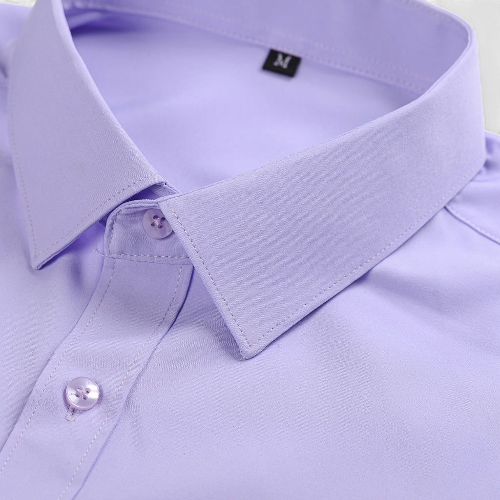 Zarenzio | Men's Polyester Slim-Fit Long Sleeve Business Shirt