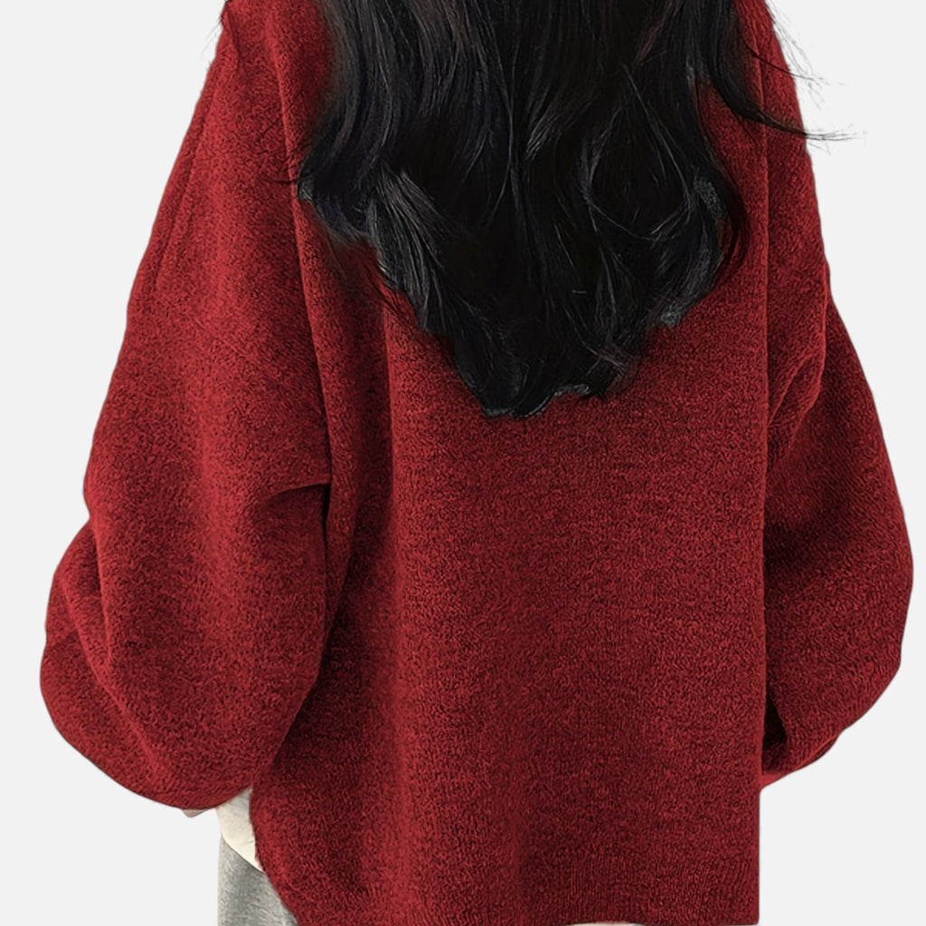 Zarenzio | Women's Polyester Knit Crew Neck Pullover Sweater