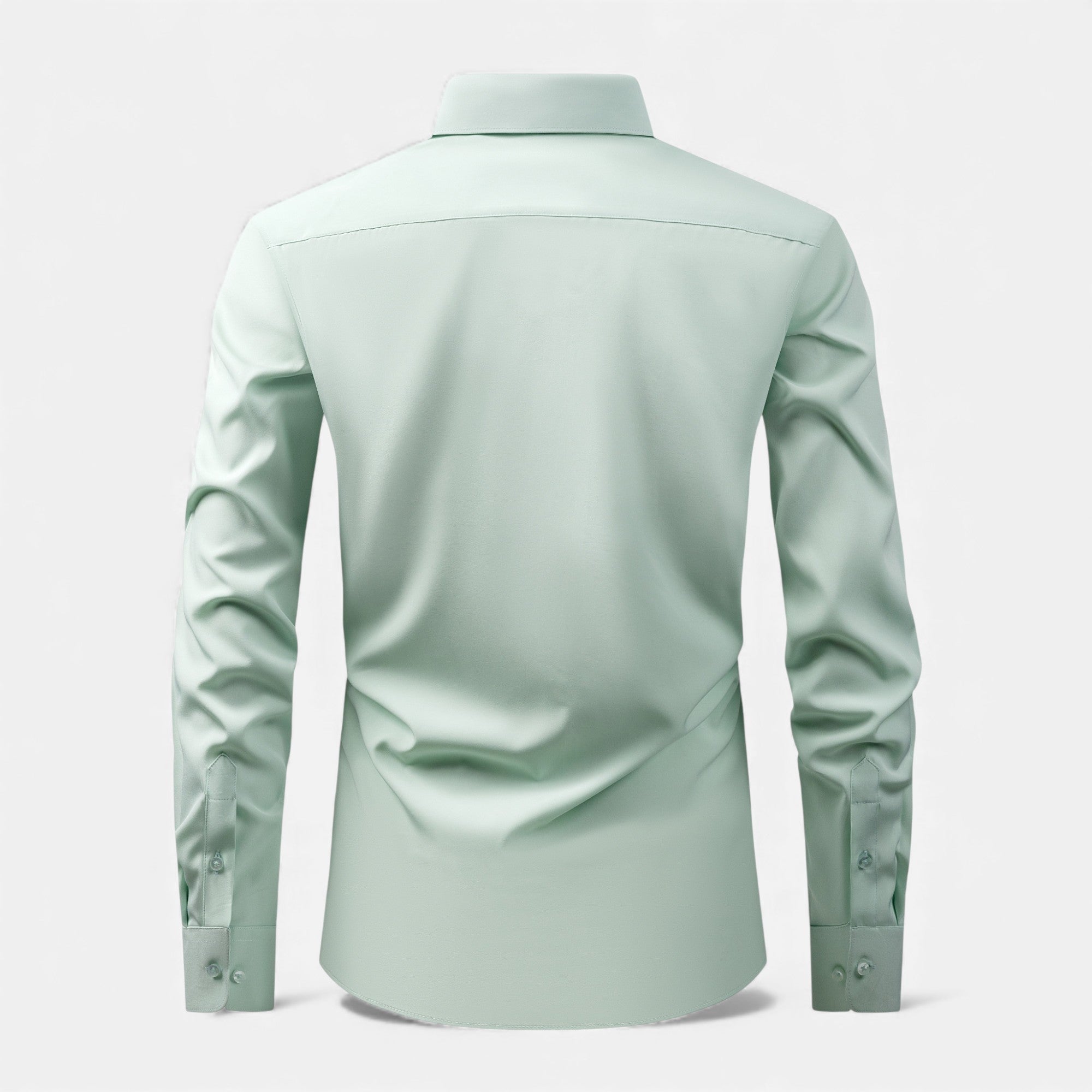 Zarenzio | Men's Polyester Slim-Fit Long Sleeve Business Shirt