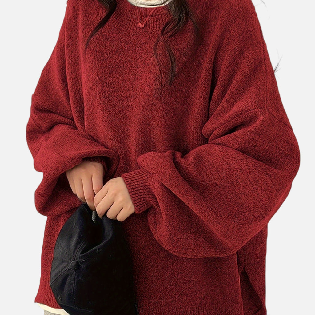 Zarenzio | Women's Polyester Knit Crew Neck Pullover Sweater