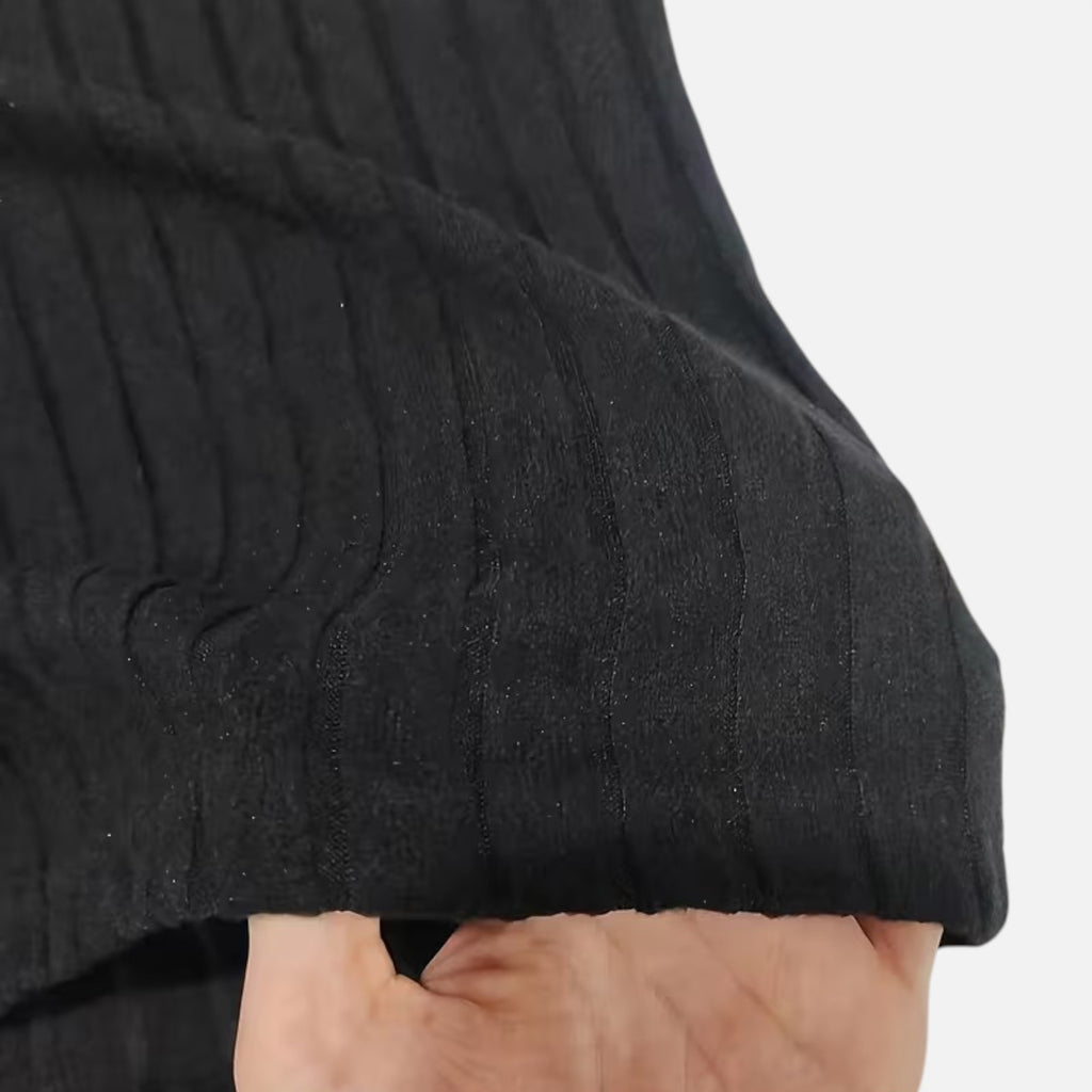 Zarenzio | Women’s Ribbed Co-ord Set with Wide-Leg Trousers