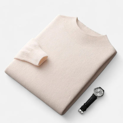 Zarenzio | Men's Wool Knitted Semi-High Neck Sweater