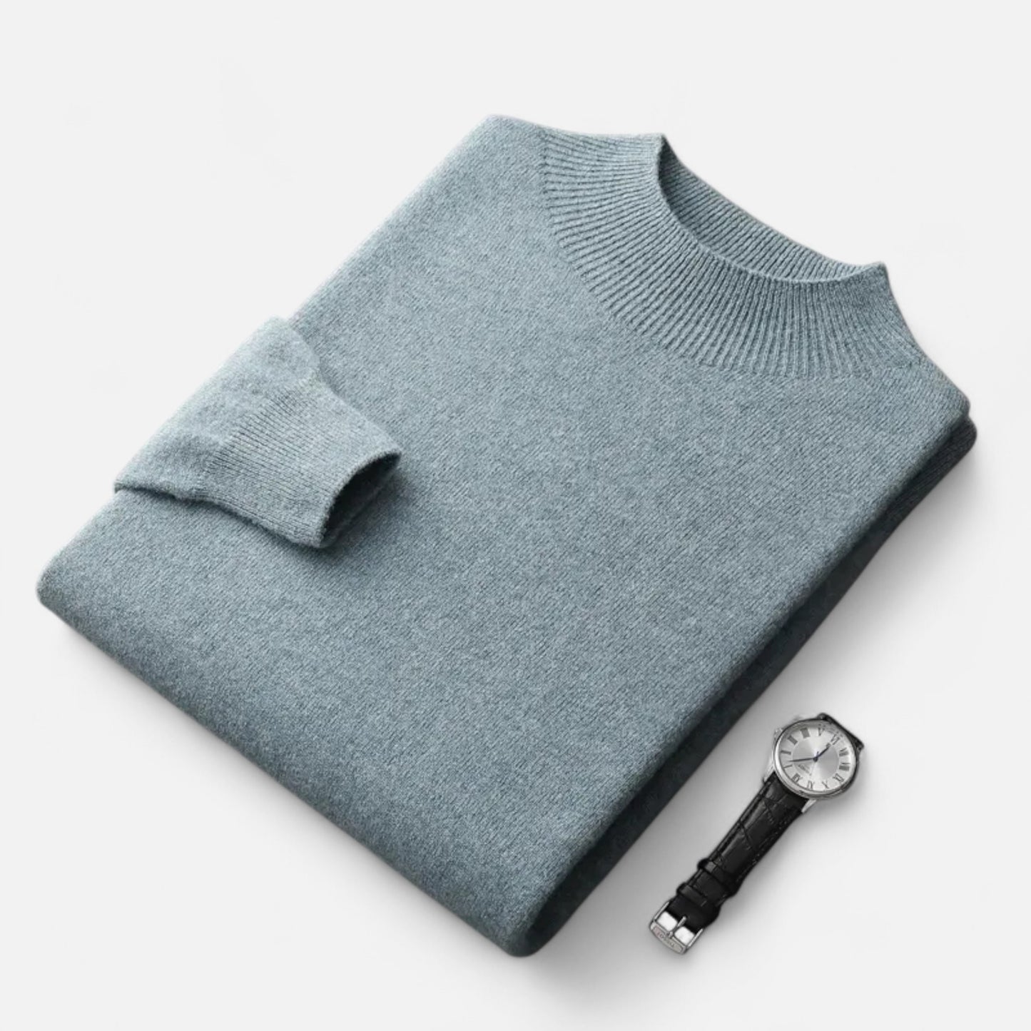 Zarenzio | Men's Wool Knitted Semi-High Neck Sweater