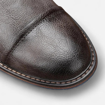 Zarenzio | Men's Split Leather Lace-Up High-Top Ankle Boots