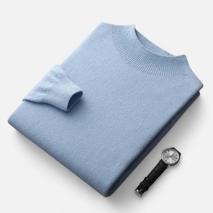 Zarenzio | Men's Wool Knitted Semi-High Neck Sweater