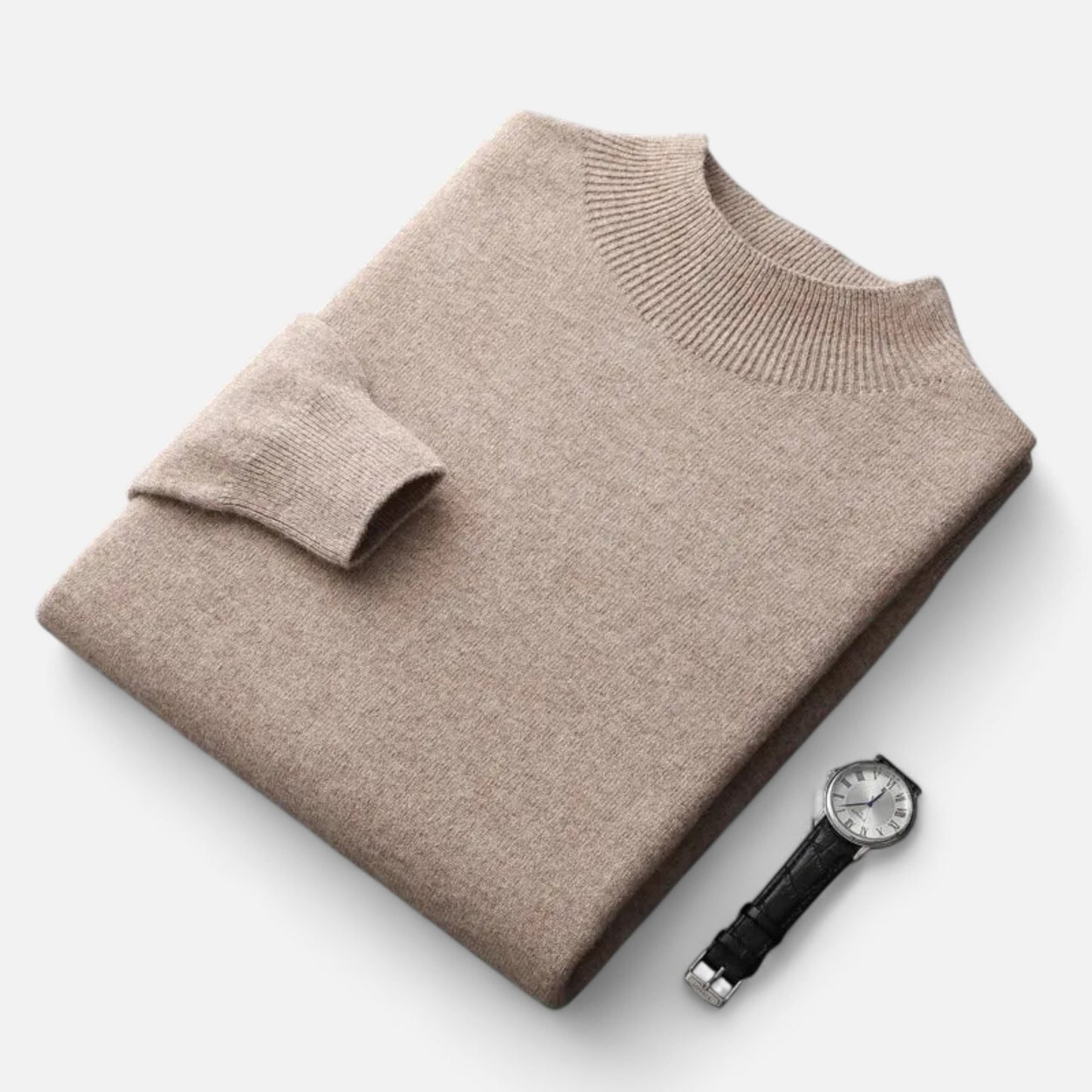 Zarenzio | Men's Wool Knitted Semi-High Neck Sweater