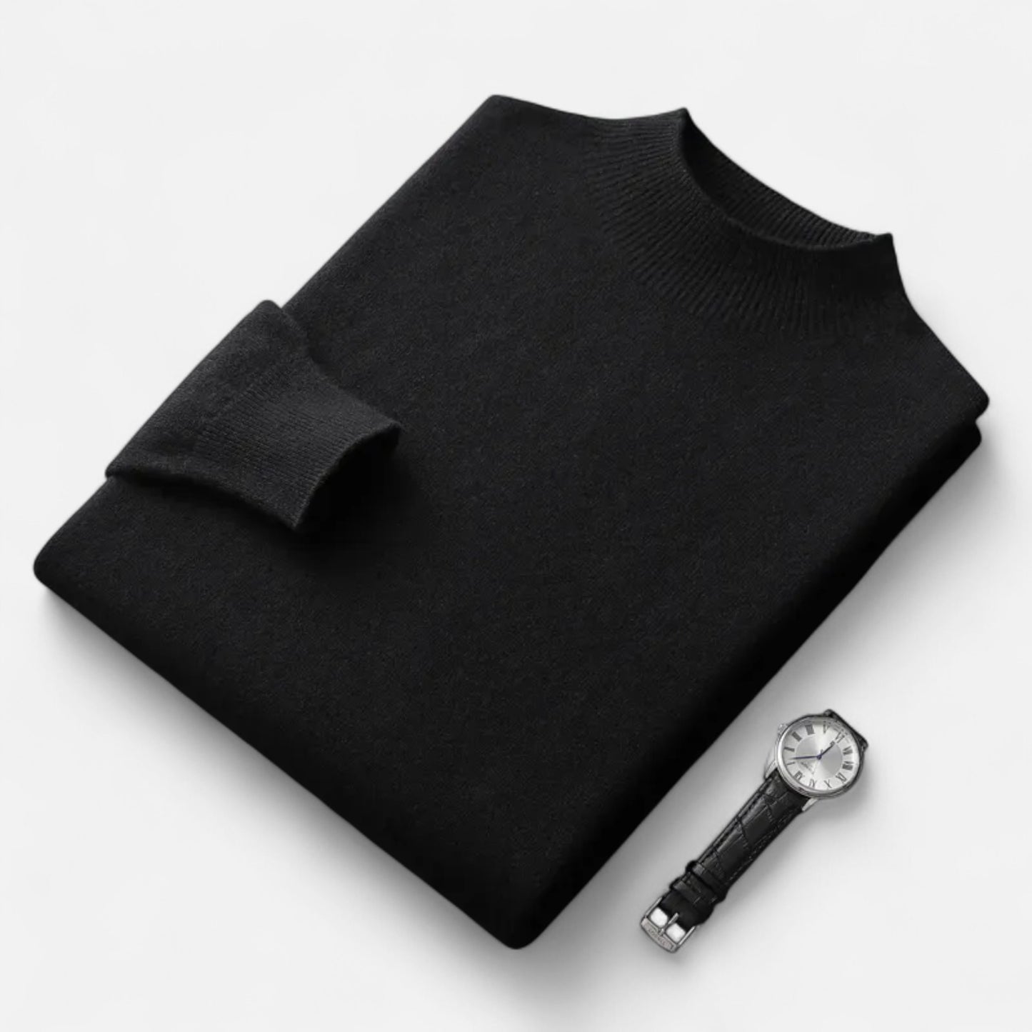 Zarenzio | Men's Wool Knitted Semi-High Neck Sweater