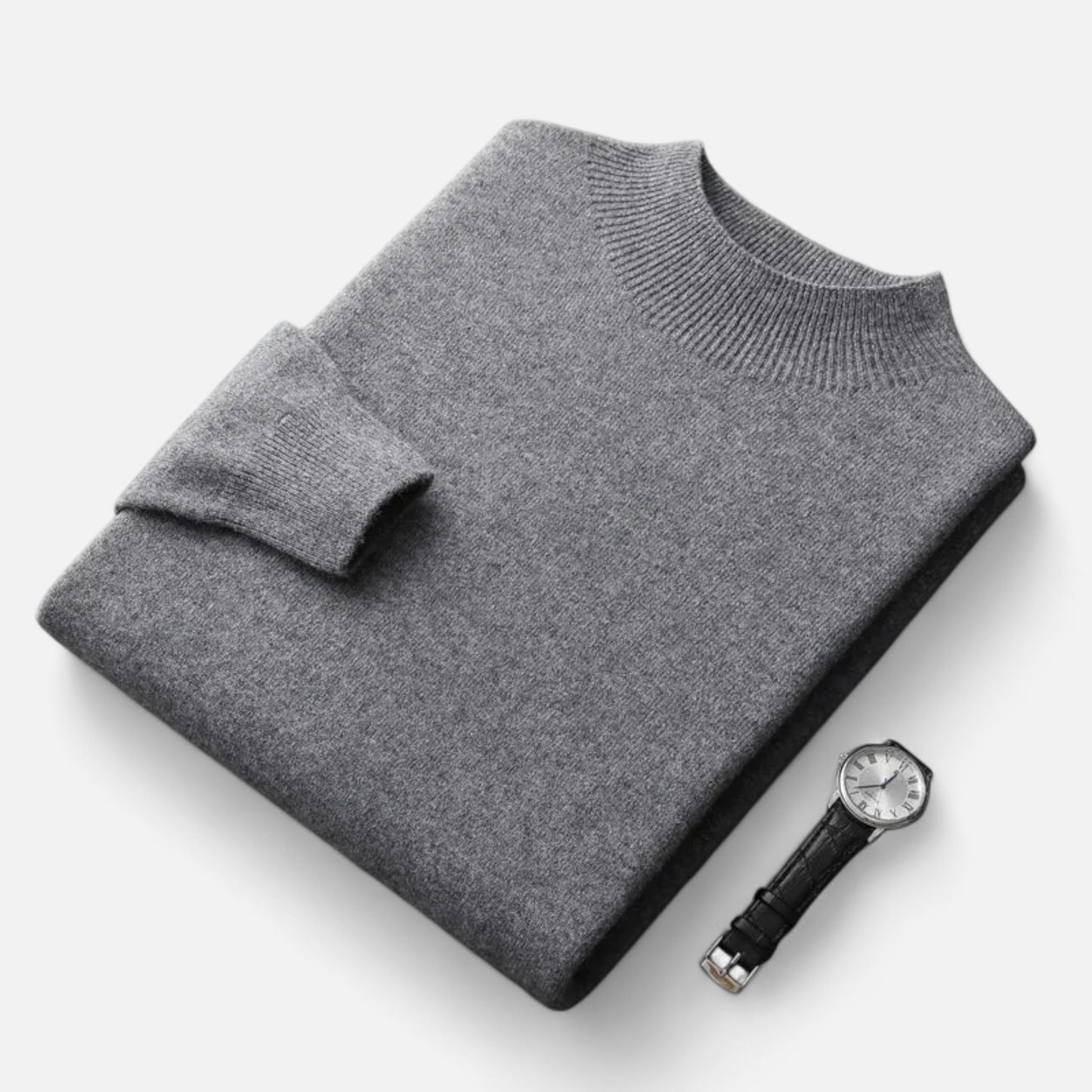 Zarenzio | Men's Wool Knitted Semi-High Neck Sweater