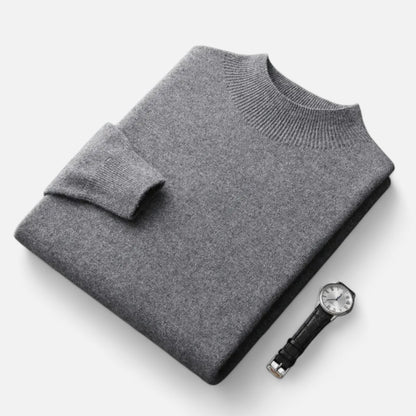 Zarenzio | Men's Wool Knitted Semi-High Neck Sweater