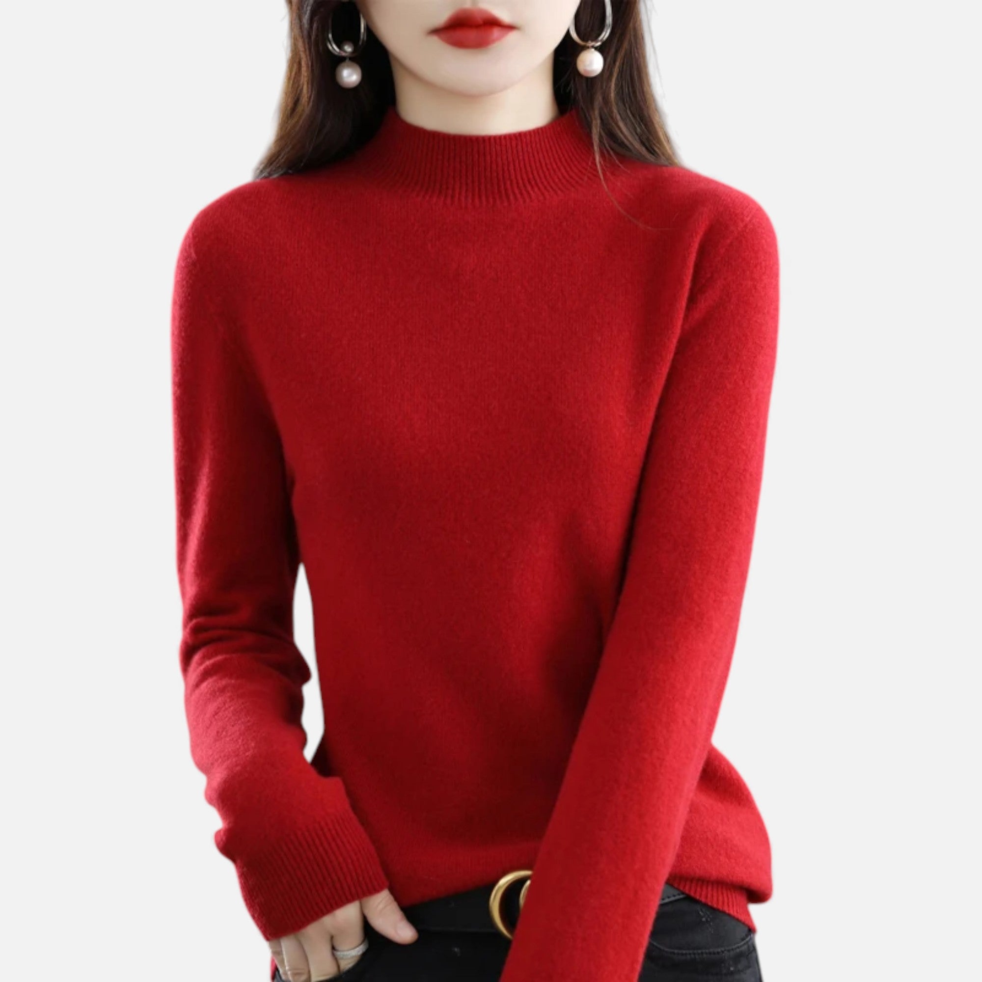 Zarenzio | Women's Wool Half-Neck Pullover Sweater